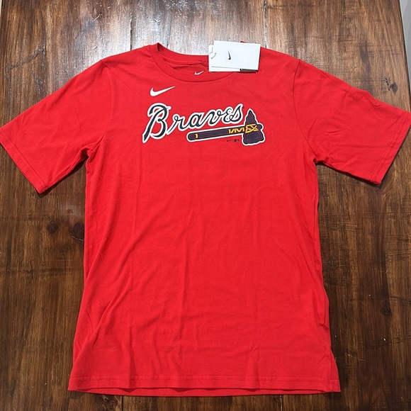Nike Atlanta Braves Matt Olson Red T-shirt Boys XL 18/20 NWT - Picture 1 of 10
